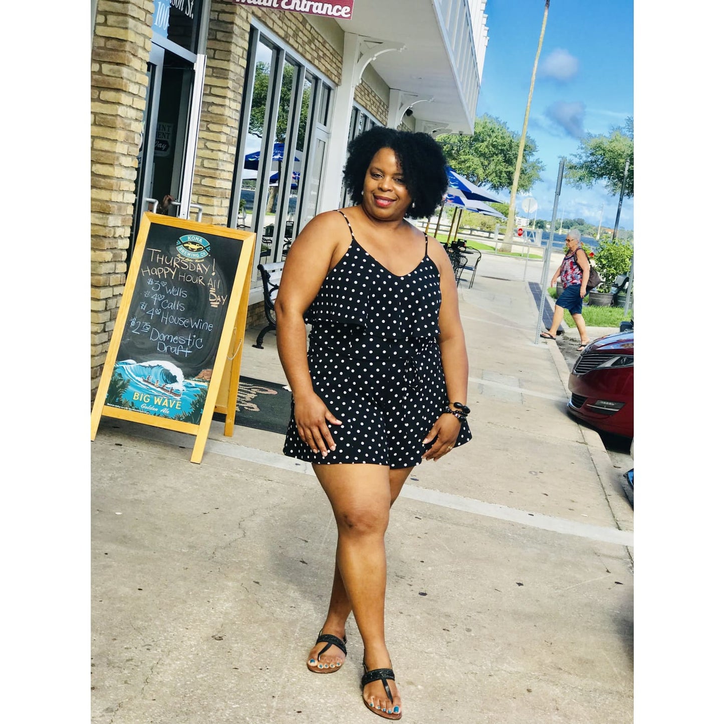 Black Polka Dot Plus Romper - OUTFITS