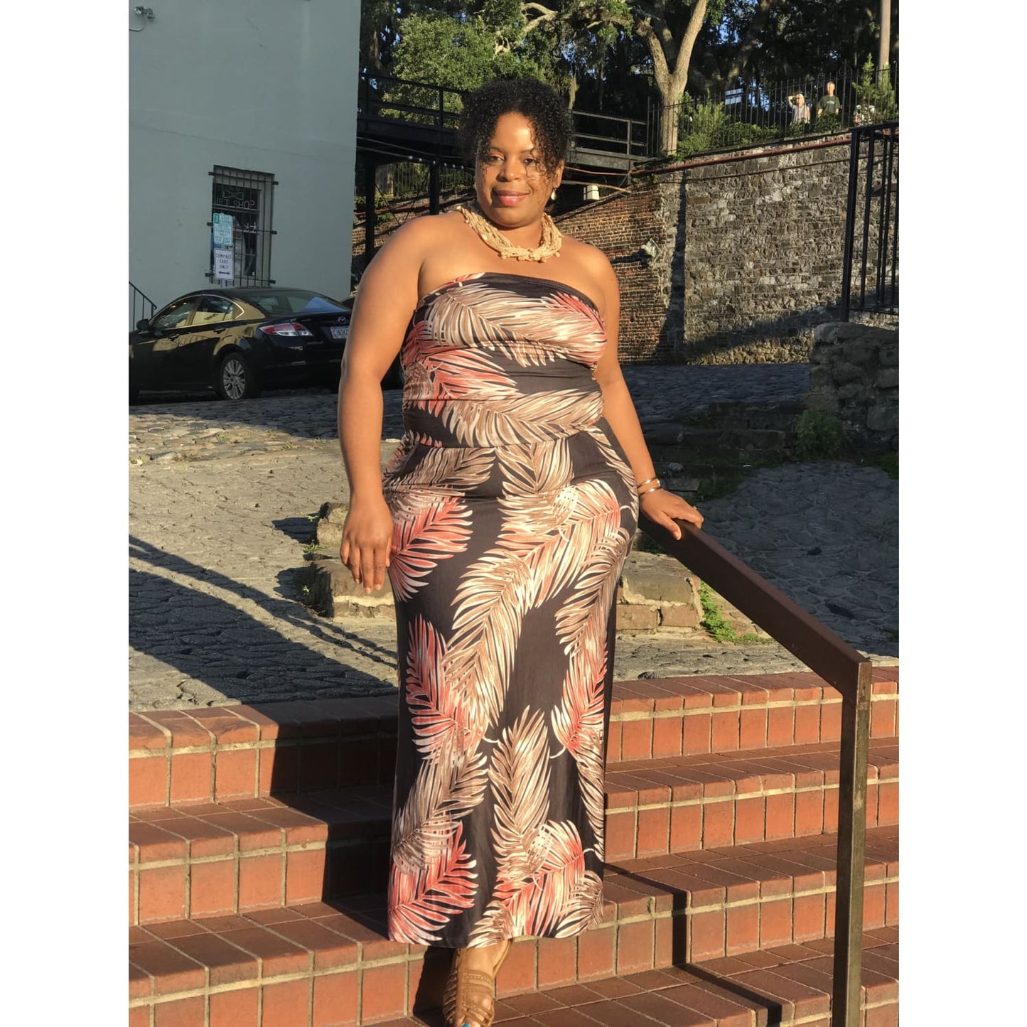 Bohemian Strapless Maxi Dress - DRESSES