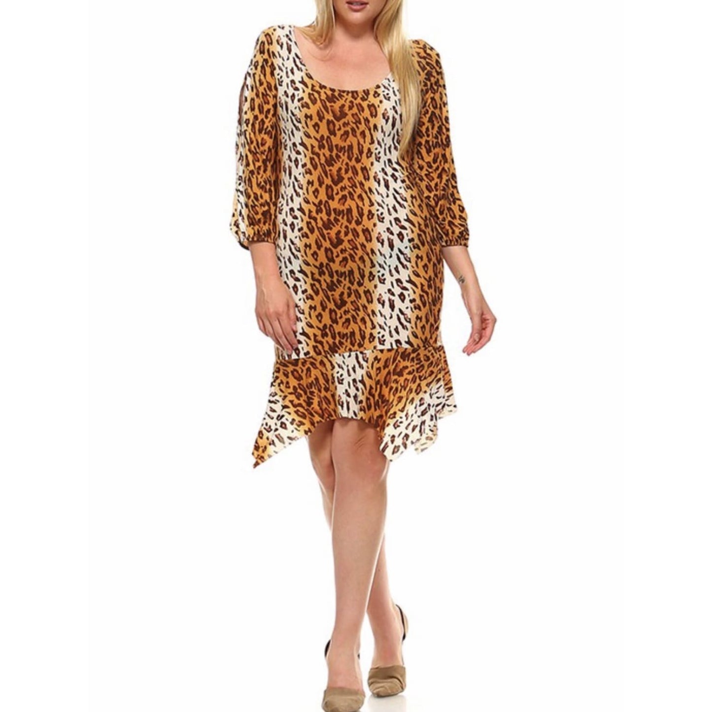 Cheetah Print Dress Plus - DRESSES