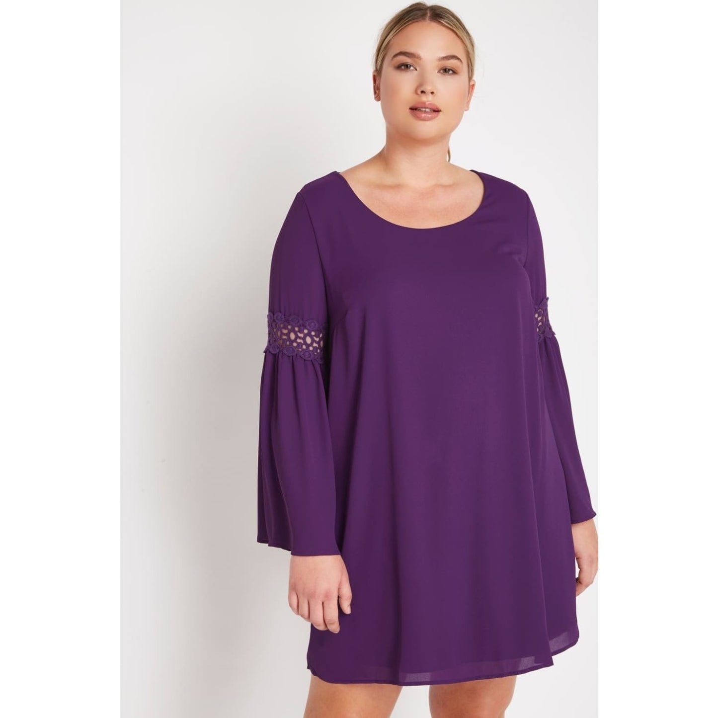 Eggplant Plus Mini Chiffon Dress