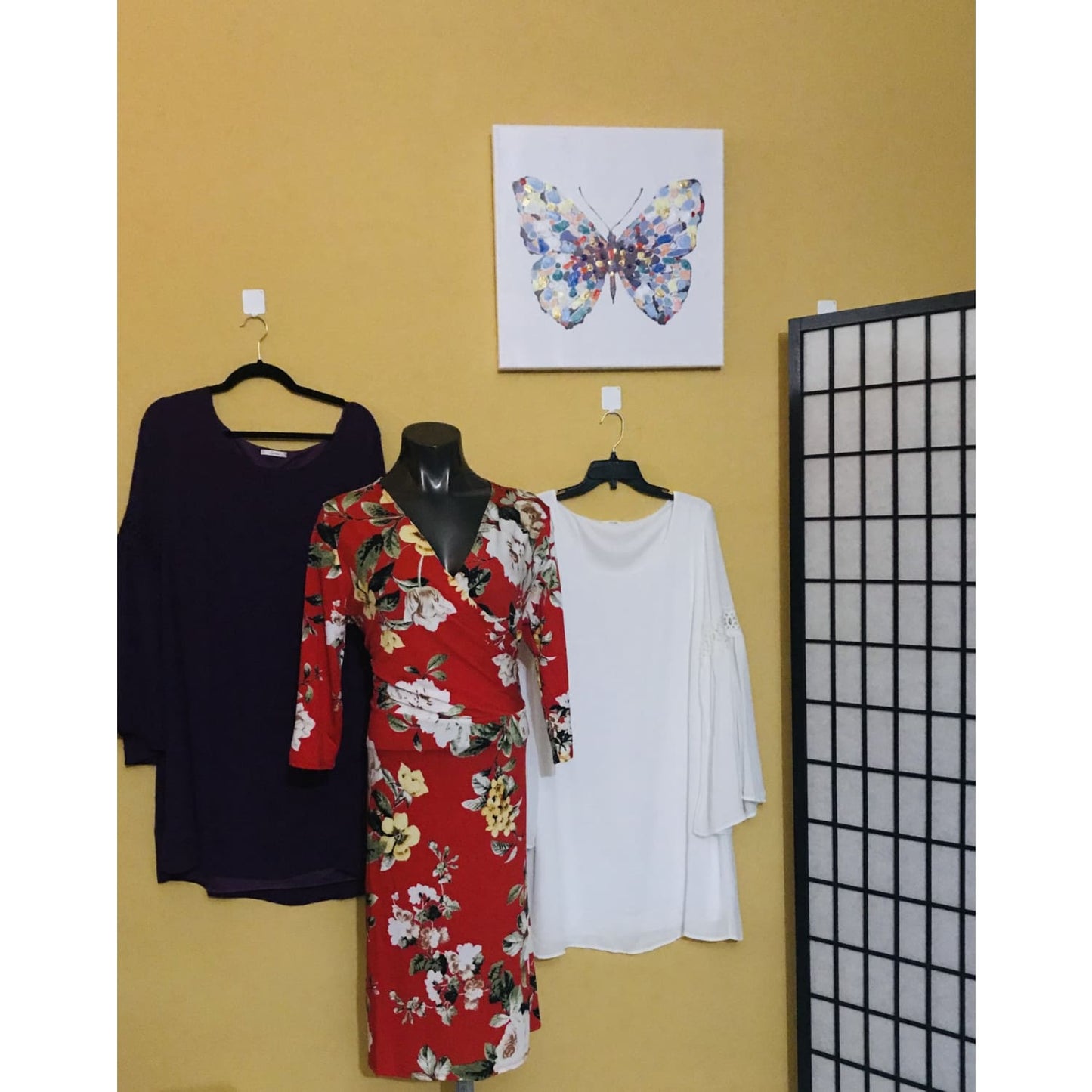 Flower Red Plus Size Dress - DRESSES