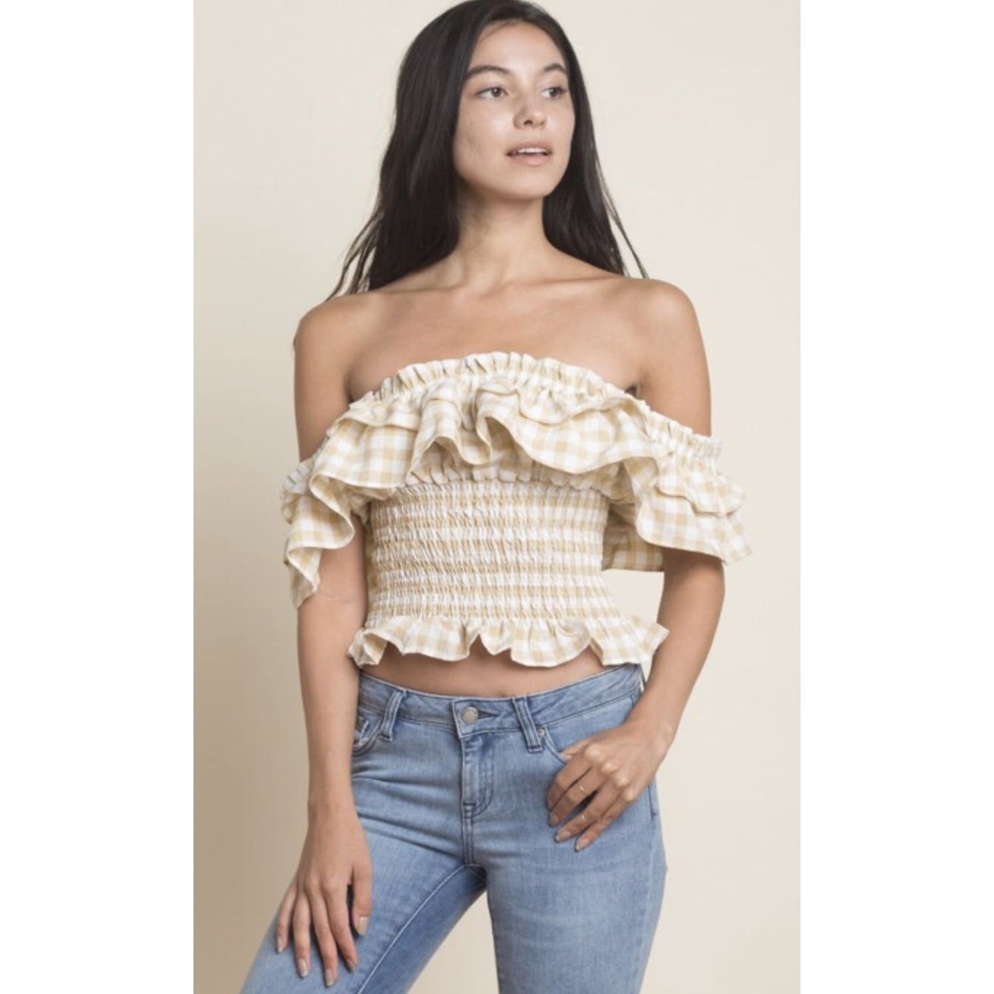 Gingham Off Shoulder Top - Best YOU by HTS