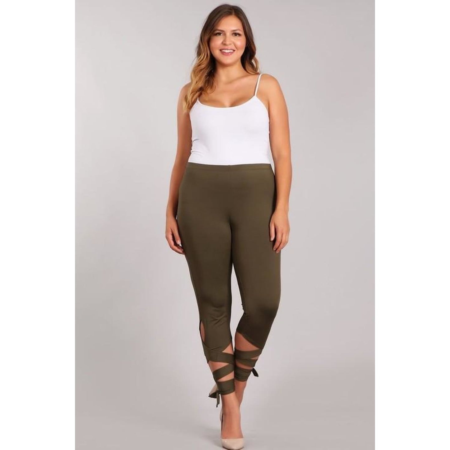 Olive Ballerina Tie Plus Leggings - Best YOU by HTS