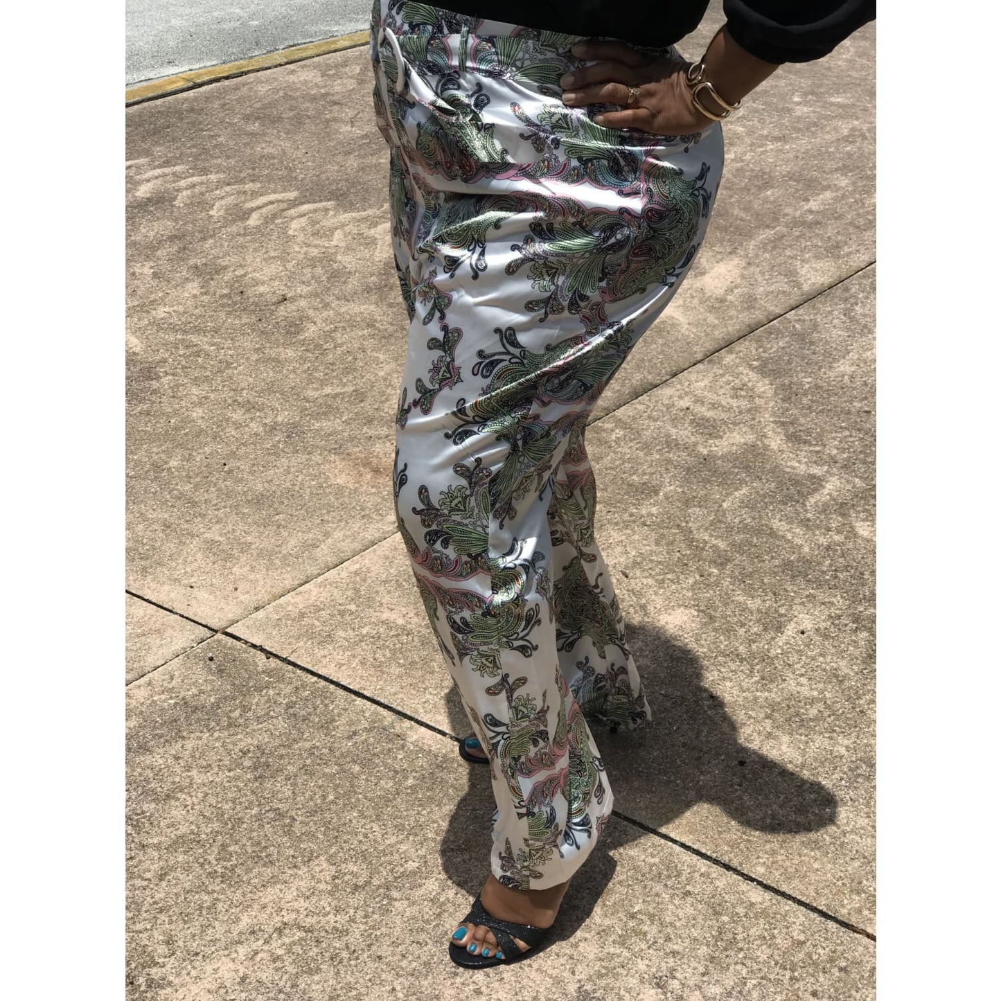 Paisley Print Plus Pants - PANTS