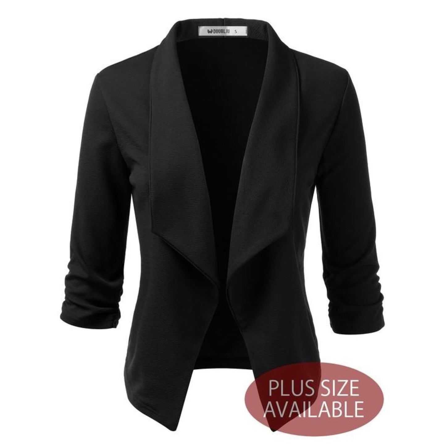 Plus Open Front Blazer Jacket - TOPS