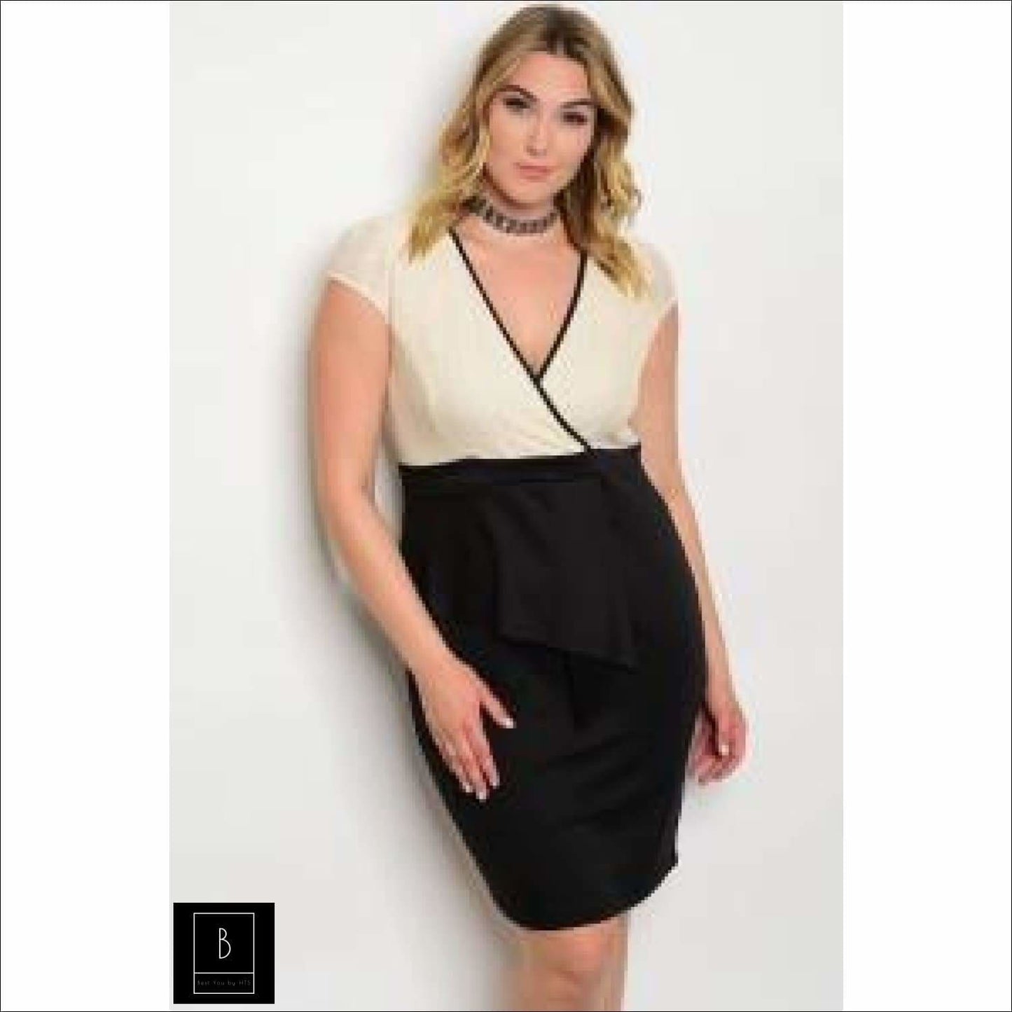 Plus Size Peplum Dress - Green - Best YOU by HTS