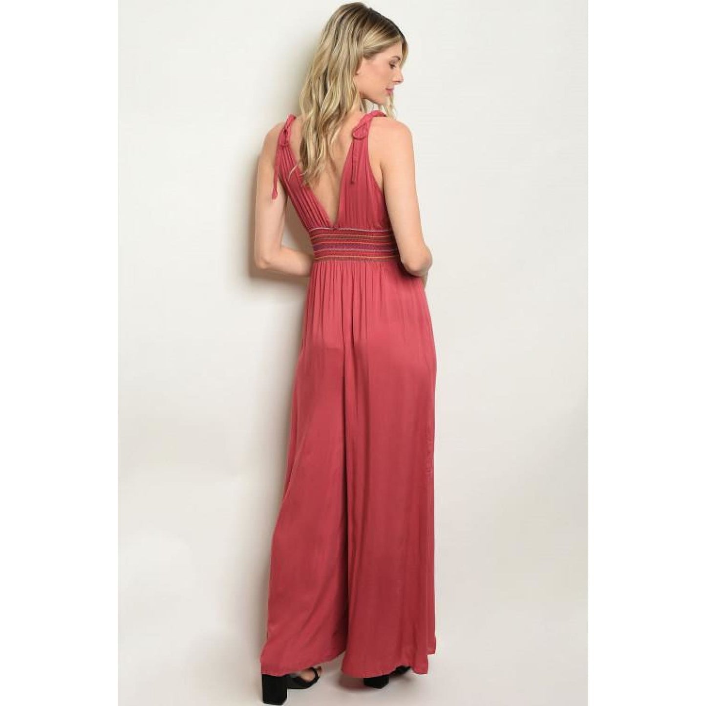 Rose Wide Leg Waist Design Jumpsuit - Best YOU by HTS