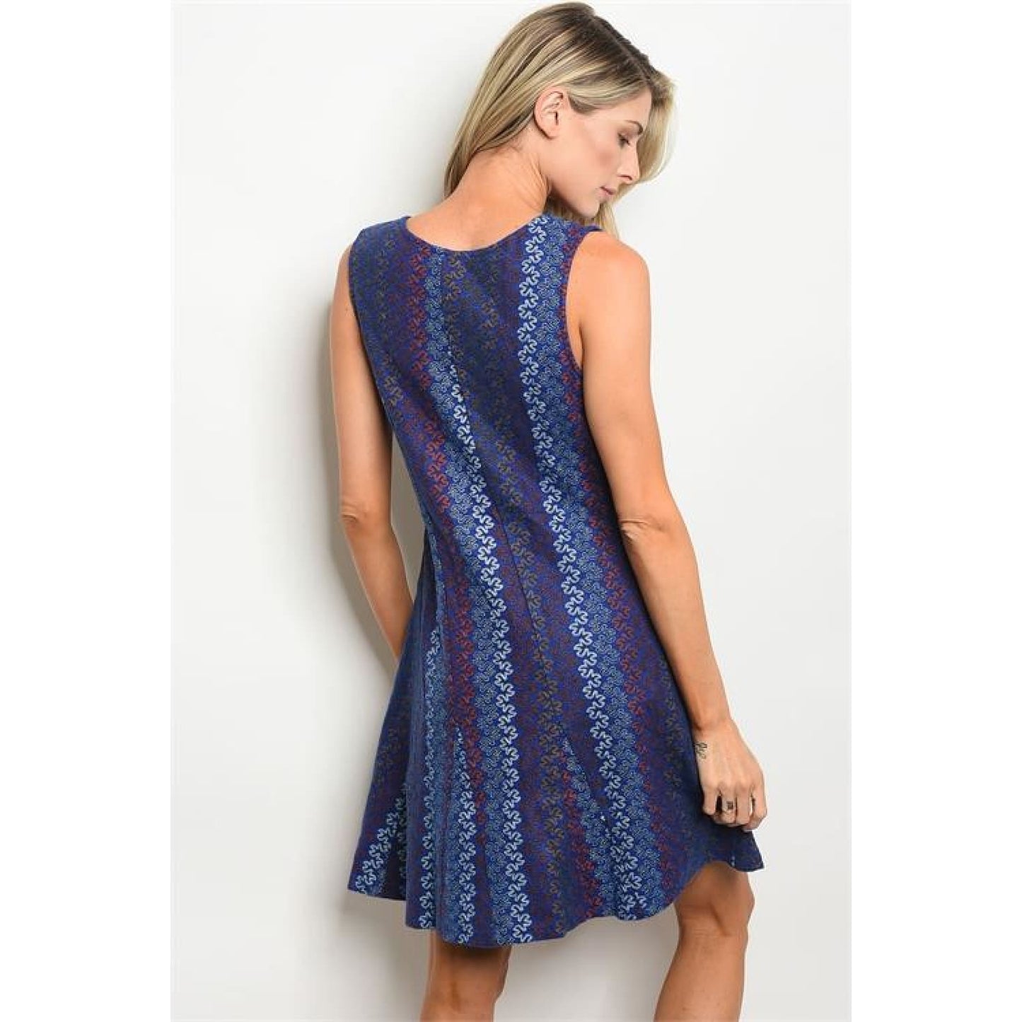 Royal Blue Multi-color Dress - DRESSES