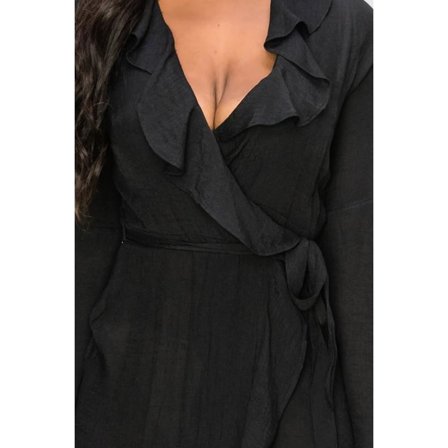 Ruffle Kimono Dress - DRESSES