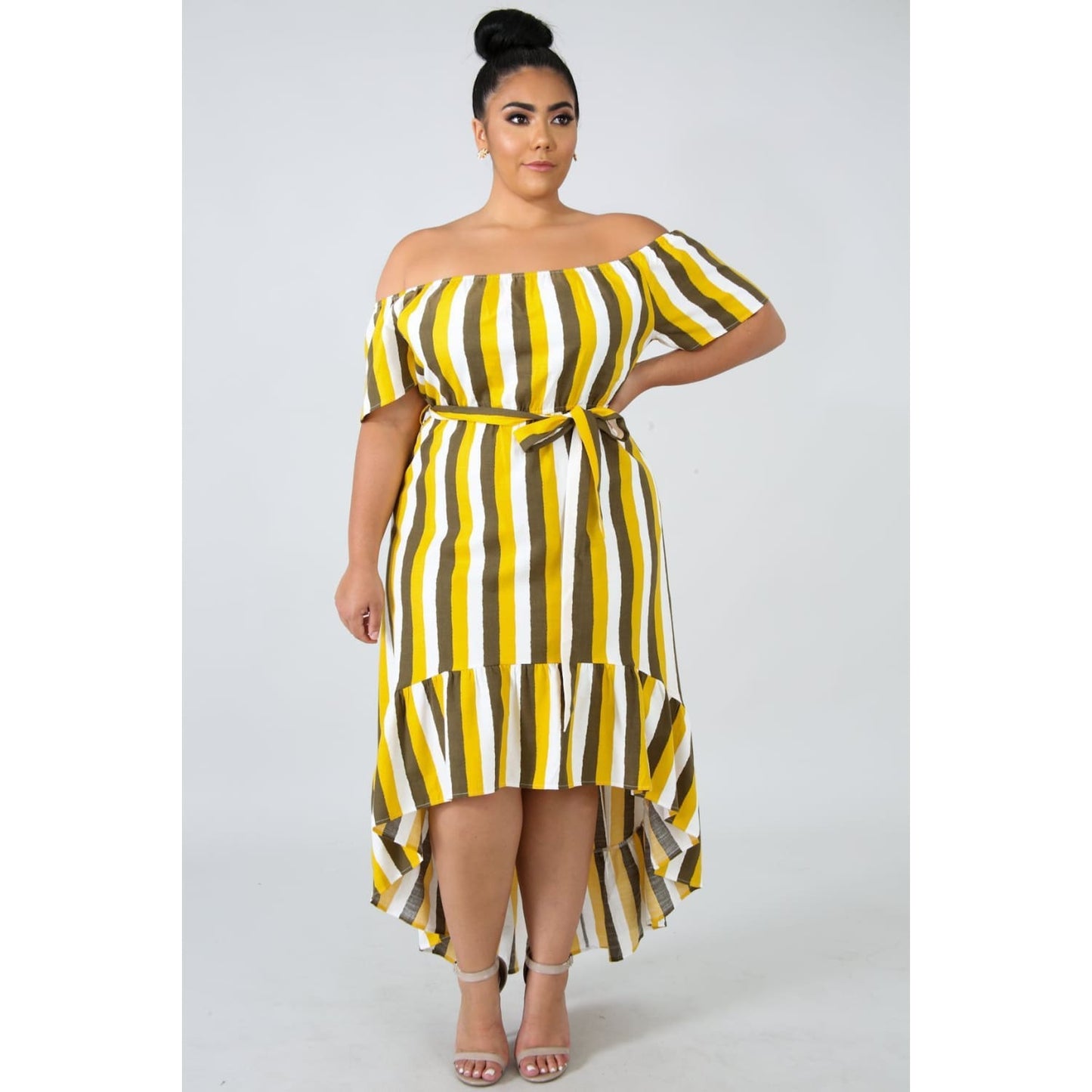 Thankful In Stripes Plus Dress - DRESSES