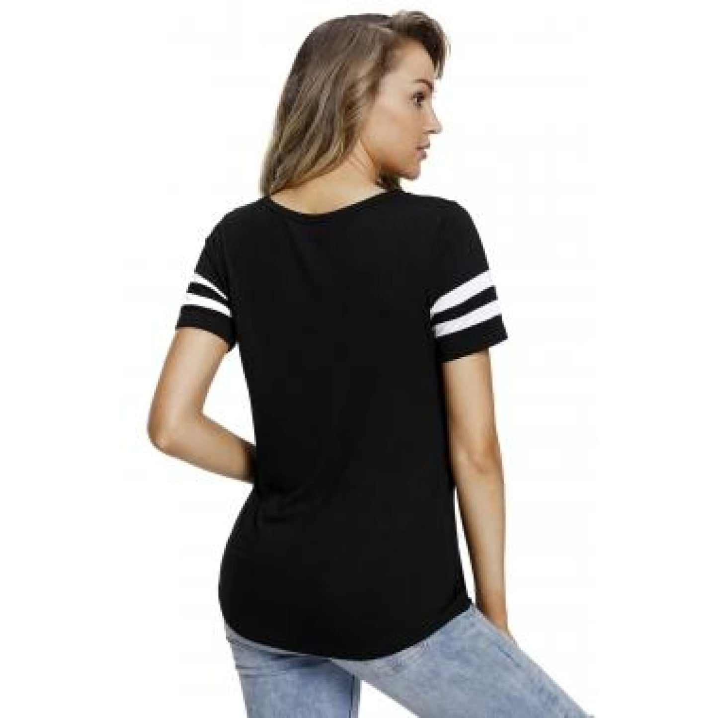 Varsity V-Neck Top - Black - Best YOU by HTS