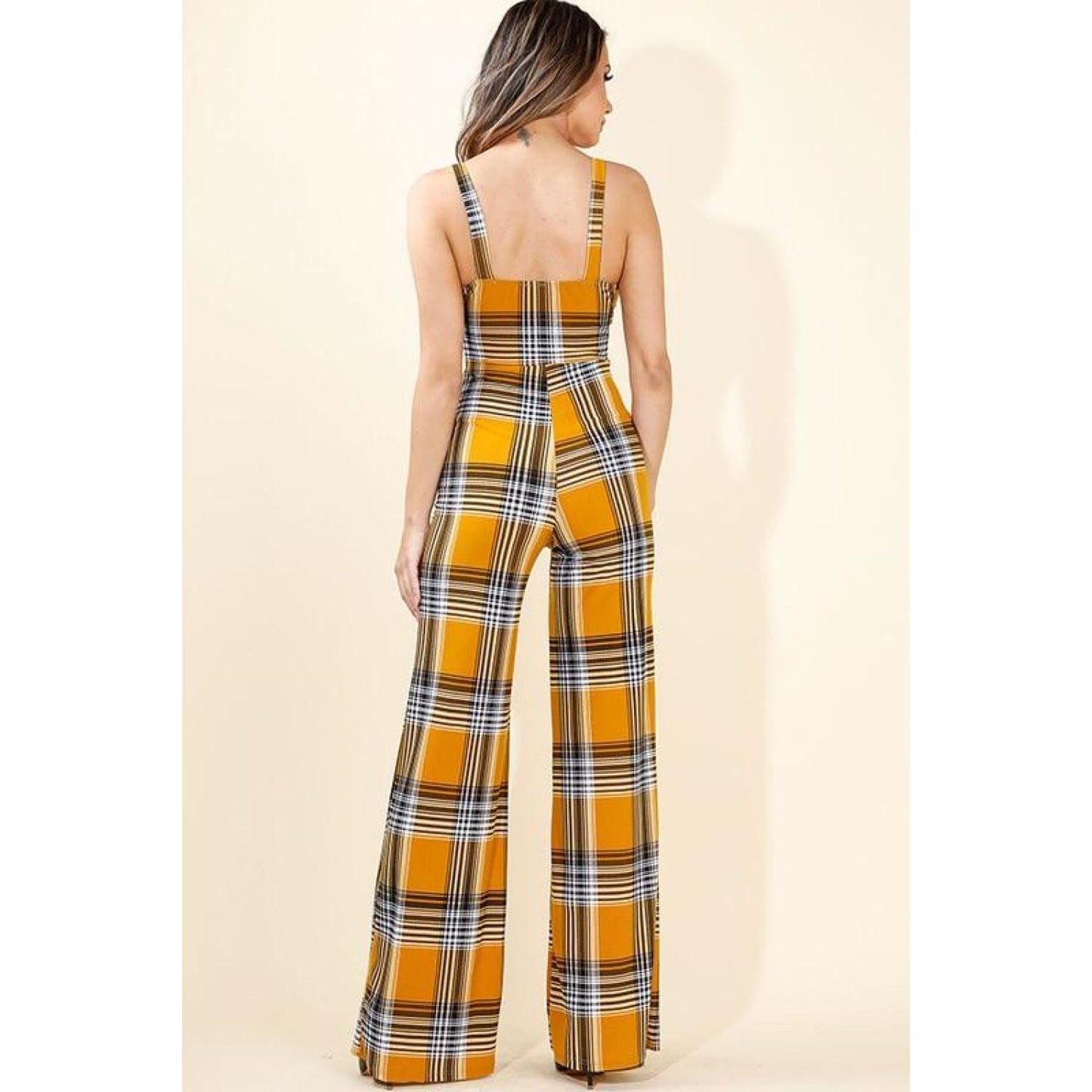 Yellow Plaid Jumpsuit - Best YOU by HTS
