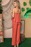 FLARE TUBE TOP WITH TWO FER LOOK JUMPSUIT