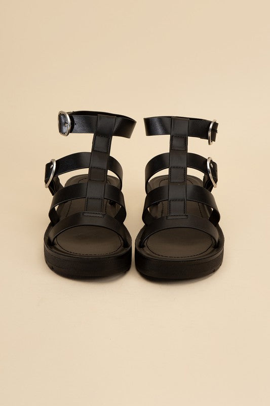 Black Gladiator Sandals - Size 10