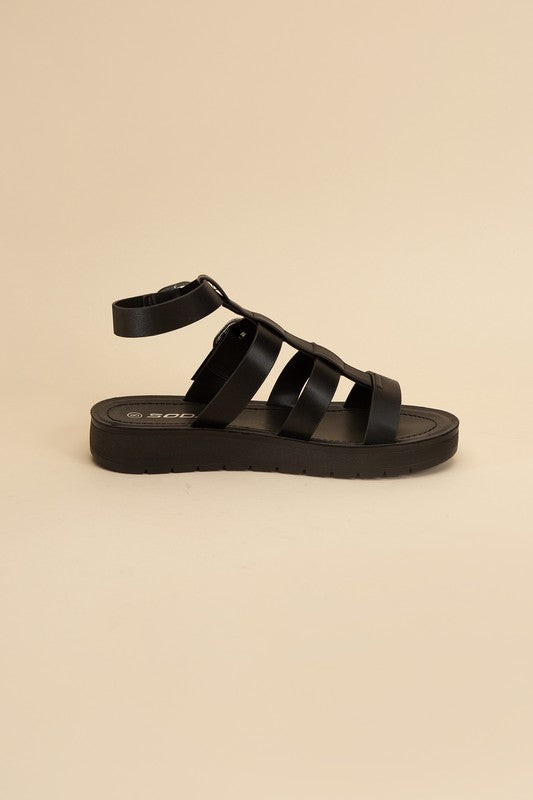 Black Gladiator Sandals - Size 10