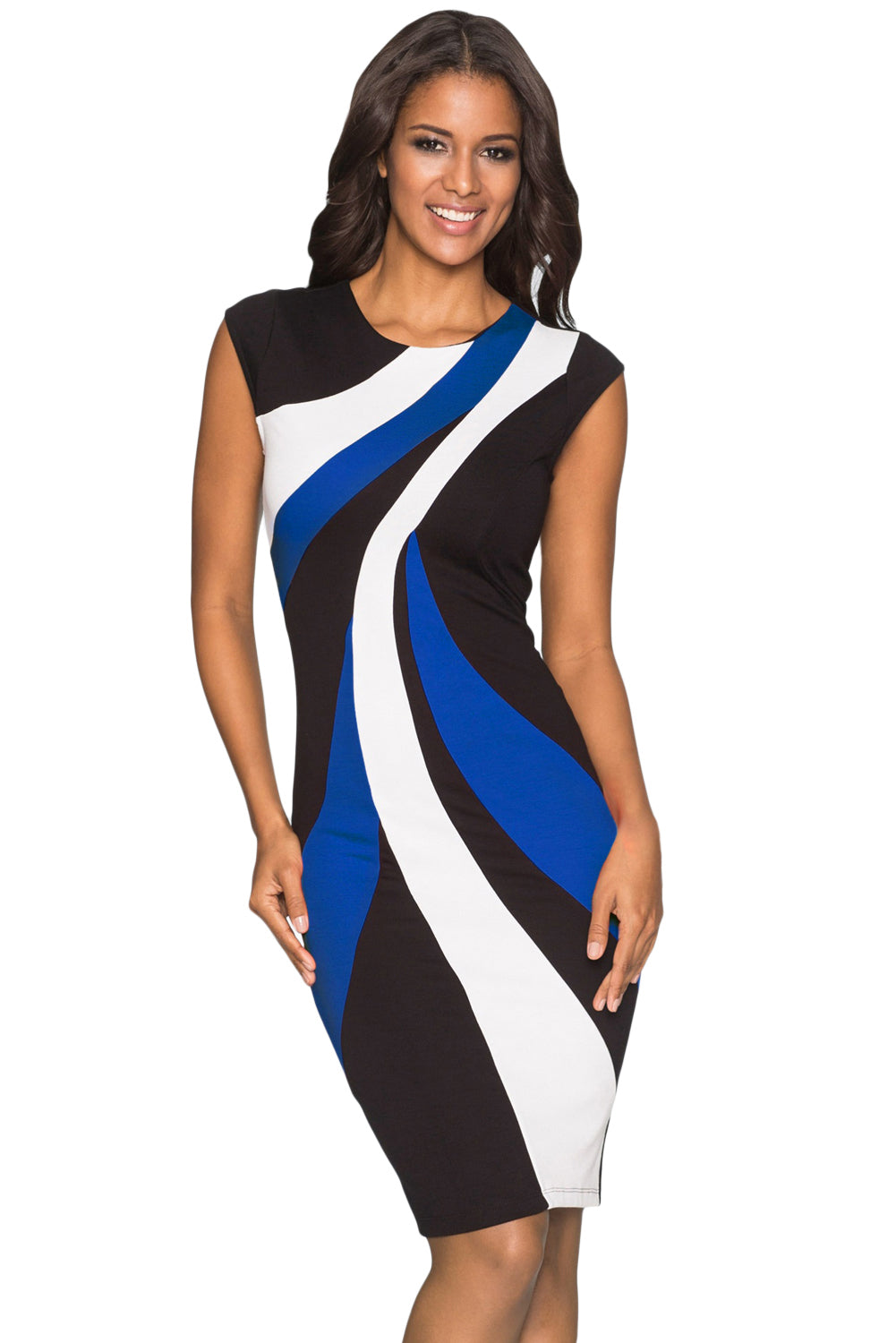 Colorblock Geometric Pattern Tube Dress - Best YOU by HTS