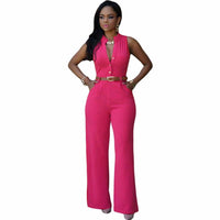 Belted Wide Leg Jumpsuit - Best YOU by HTS