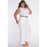 Belted Wide Leg Jumpsuit - OUTFITS