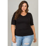 Black Curvaceous Plus Size Tee Top - Best YOU by HTS