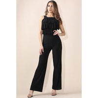 Black Layered Ruffle Jumpsuit - Best YOU by HTS
