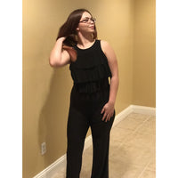 Black Layered Ruffle Jumpsuit - Best YOU by HTS