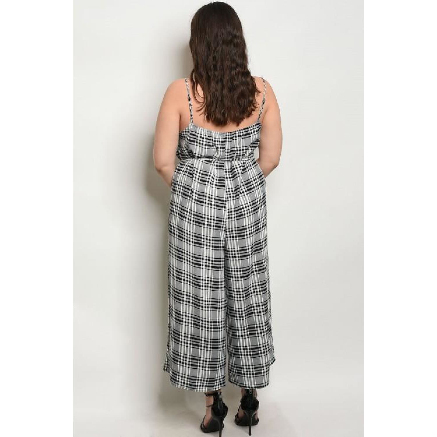 Black White Checkers Plus Size Jumpsuit 18W - Best YOU by HTS