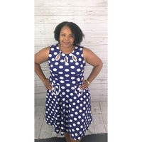 Blue Polka Dot Dress with Cut Outs - Best YOU by HTS