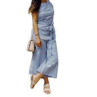 Blue Stripes Jumpsuit - Plus - OUTFITS