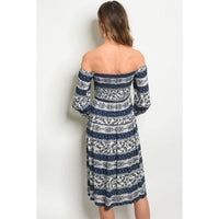 Blue White Black Print Dress - Best YOU by HTS