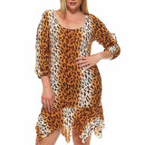 Cheetah Print Dress Plus - DRESSES