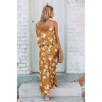 Chic Summer Boho Floral Maxi Dress in Mustard - Best YOU by HTS