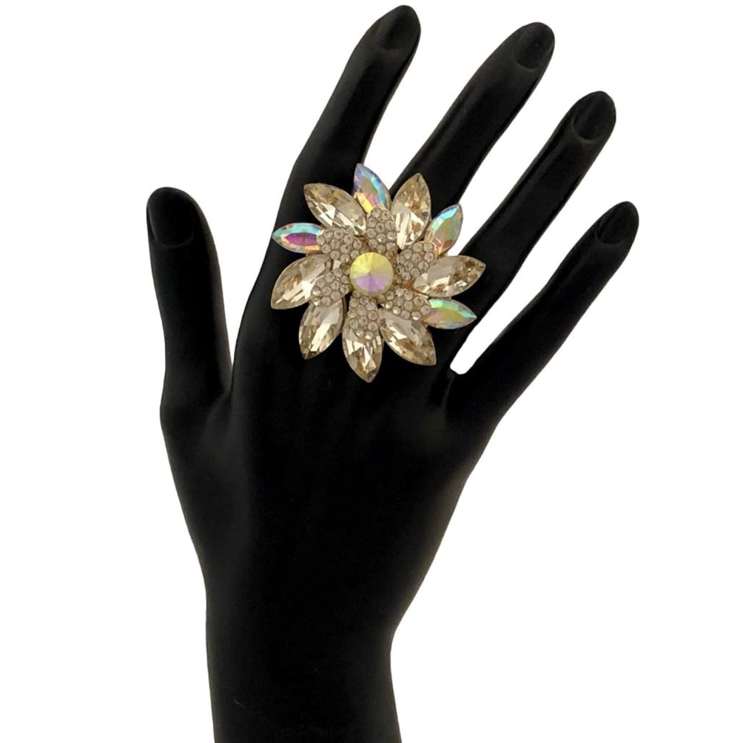 Color Glow Flower Fashion Ring - Accessories