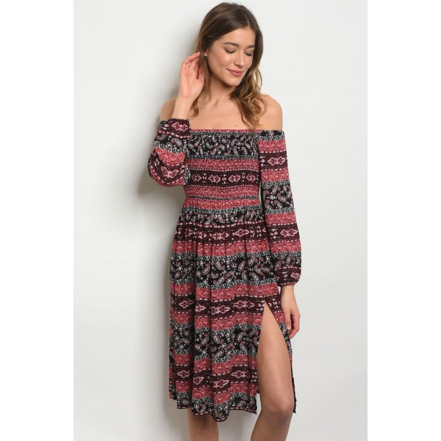 Coral White Black Print Dress - Best YOU by HTS