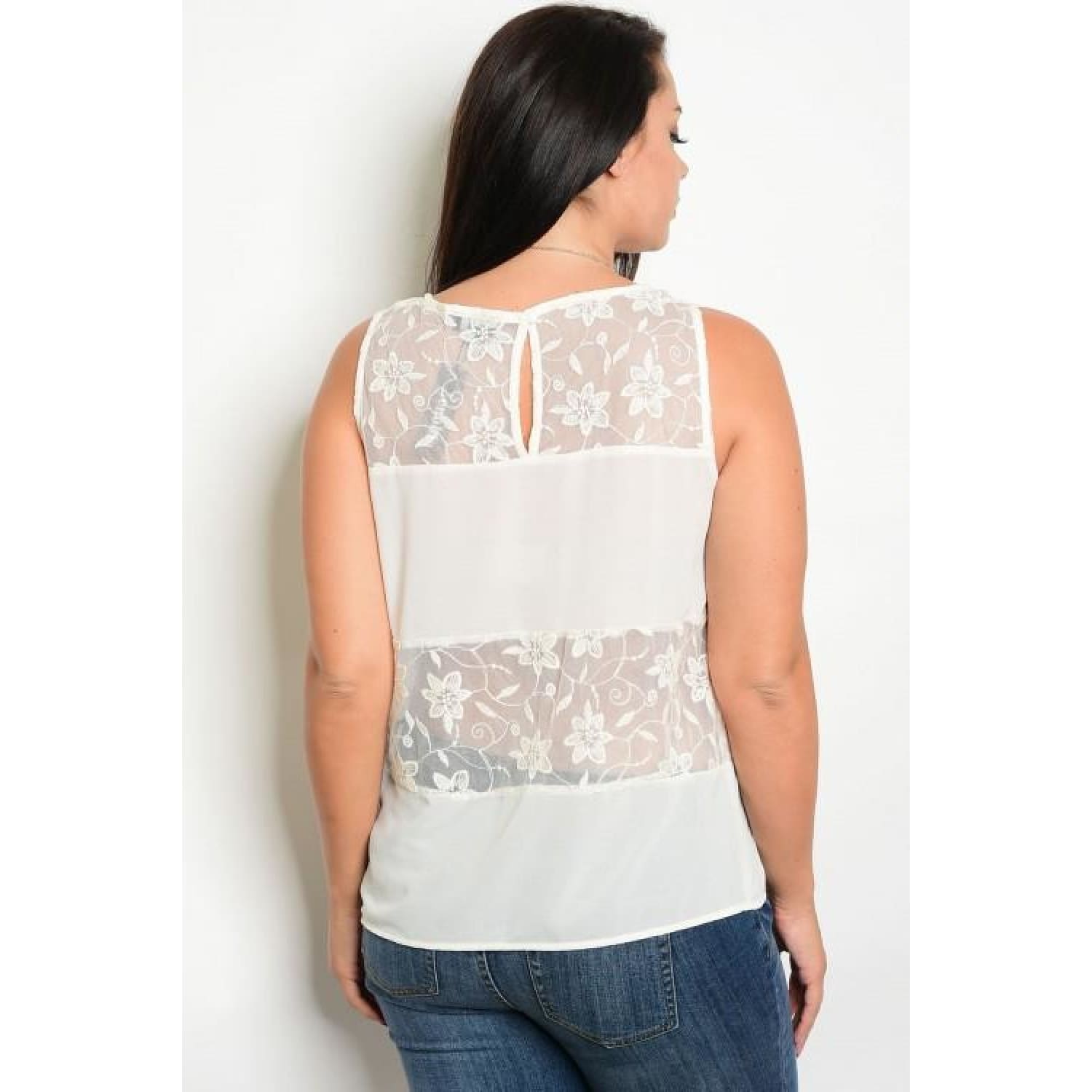 Creamy Beige Lace Top Size 14 - Best YOU by HTS