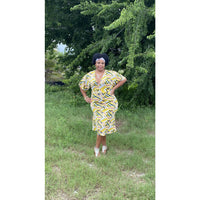 Deep V Cut Curvy Dress - DRESSES