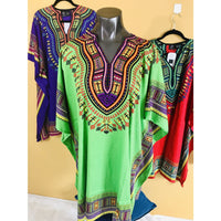 Ethnic Caftan Top - Green Multi - TOPS