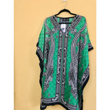 Ethnic Caftan Top - Green/Black - TOPS