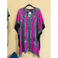 Ethnic Caftan Top - Pink/Black - TOPS