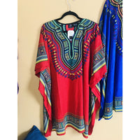 Ethnic Caftan Top - Red Multi - TOPS