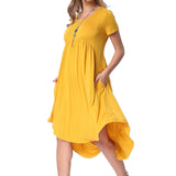 Golden Yellow Casual Swing Dress - DRESSES