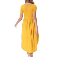 Golden Yellow Casual Swing Dress - DRESSES