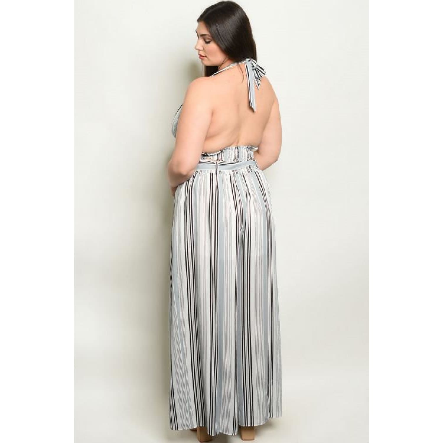 Grey Stripes Plus Pants Set - Best YOU by HTS
