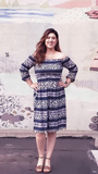 Blue White Black Print Dress - Best YOU by HTS