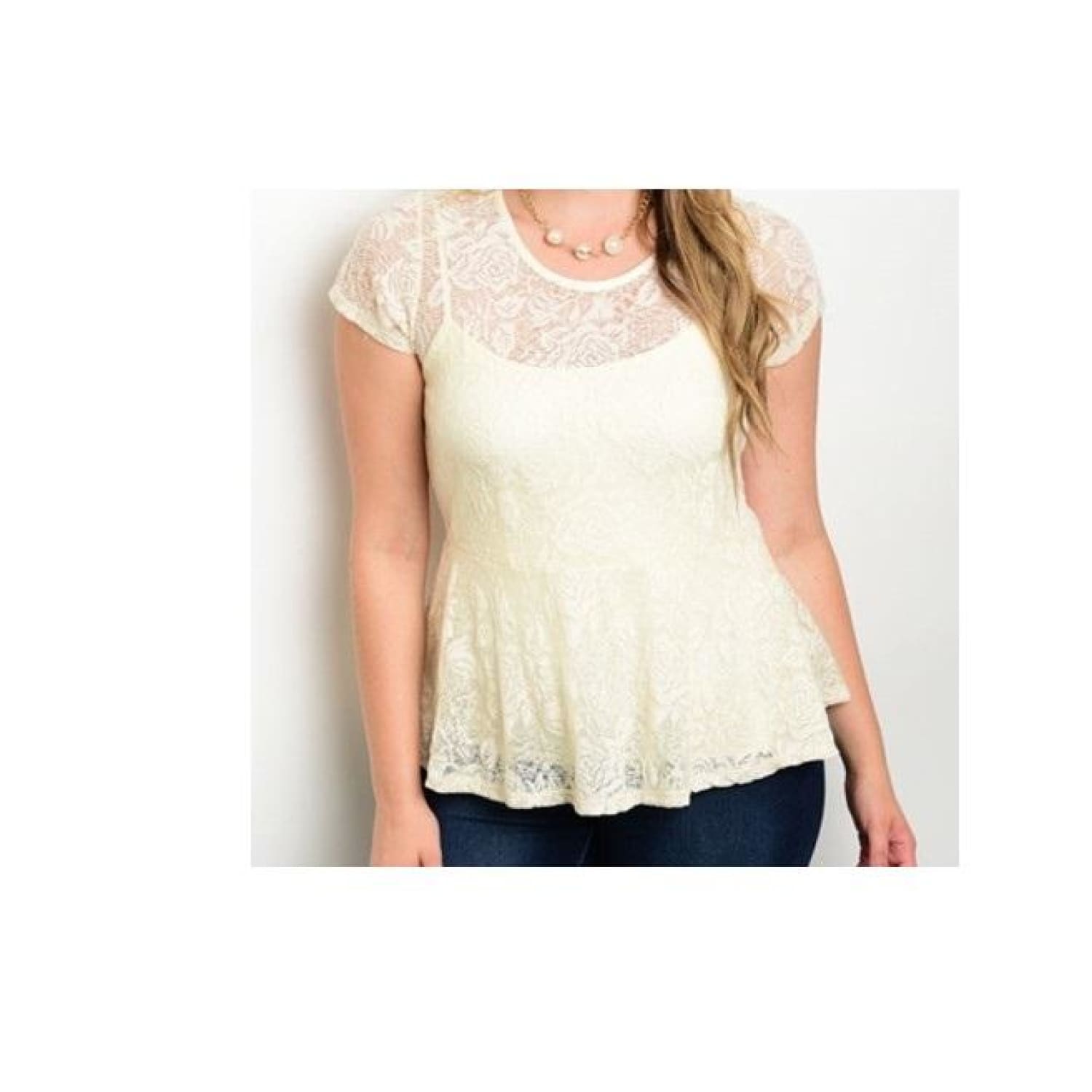 Lace Peplum Top - Best YOU by HTS