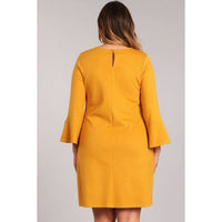 Mustard Bell Shift Plus Size Dress - Best YOU by HTS