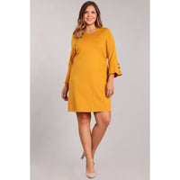 Mustard Bell Shift Plus Size Dress - Best YOU by HTS