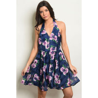 Navy and Purple Floral Dress - Best YOU by HTS