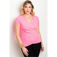 Neon Pink Top with Necklace - Best YOU by HTS