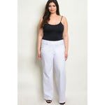 Off White Button Up Pants Plus - Best YOU by HTS