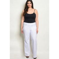 Off White Button Up Pants Plus - Best YOU by HTS